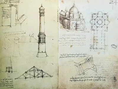 Ground Plan and Perspective Elevation of a Centralised Building Leonardo da Vinci
